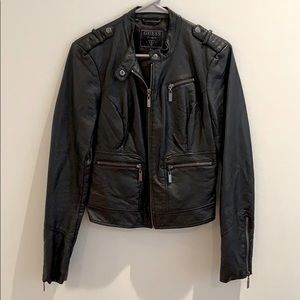 Guess Black Faux- Leather Jacket